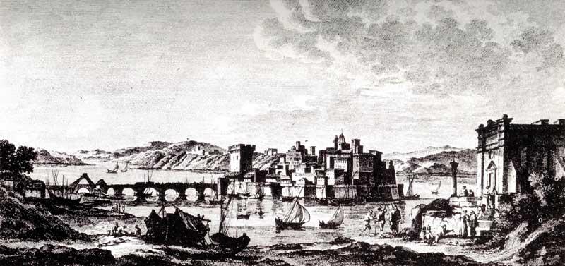 SaintNonB.jpg - Prima veduta del porto di Taranto, presa dalla porta del porto, detta di Mar Piccolo. 
Disegno di Chastelet. Da  Saint Non: Voyage pittoresque des Royaumes de Naples et de Sicilie.

