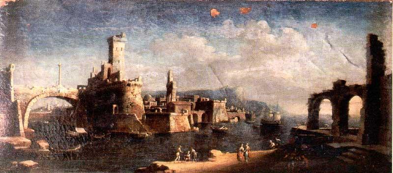 leon-Coccorante-1738-41.jpg - Coccorante : Veduta di Taranto dal Ponte di Pietra (Museo di san Martino Napoli)
