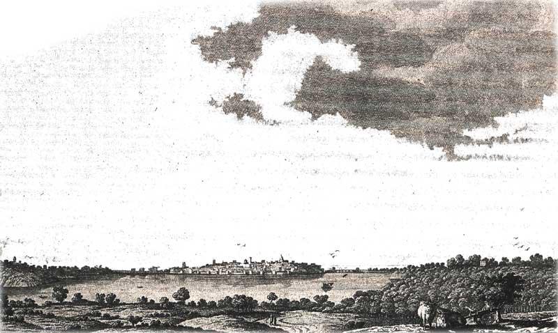 swimburne2.jpg - Veduta di Taranto dalla riva settentrionale del Mar Piccolo (disegno di Henry Swinburne)
